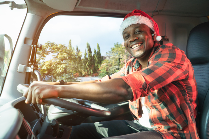 Christmas courier driver